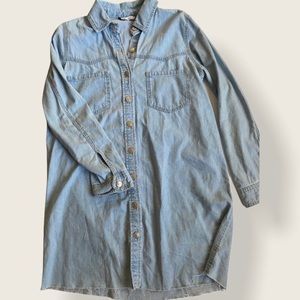 Zara oversized denim shirt dress L